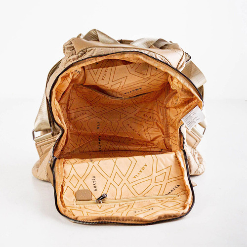 Mochila Amayra 67c26692 Matelasse Urbana Reforzada Mujer Color Marrón Claro Diseño De La Tela Liso