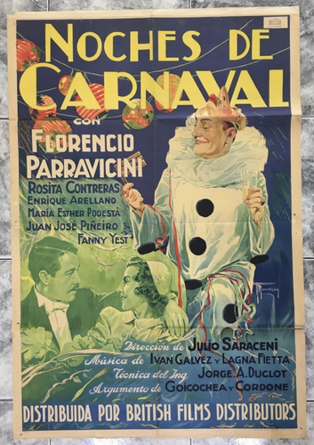 Afiche-noches De Carnaval - Florencio Parravicini-1938