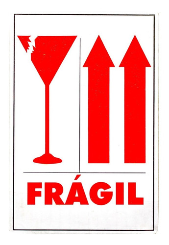 Imagen 1 de 1 de 500 Etiquetas Fragil Copa Flechas Para Envios Delicados
