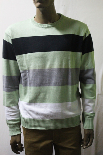 Sweater Hilo Hombre Raya Ancha Colores. Marca Jif System