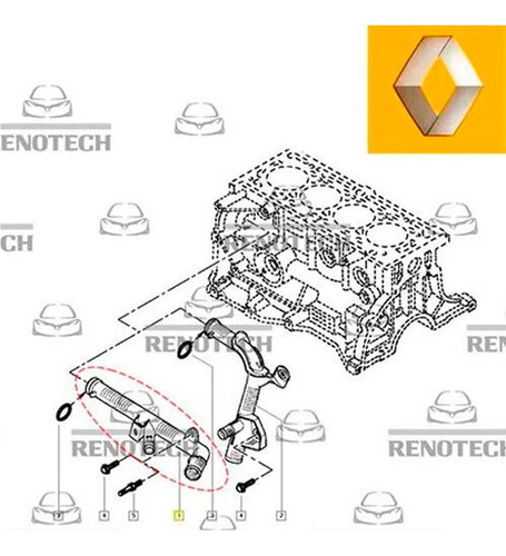 Imagem 4 de 10 de Tubo Agua Bloco Motor Fluence 1.6 16v 2011 Acima 8200134513