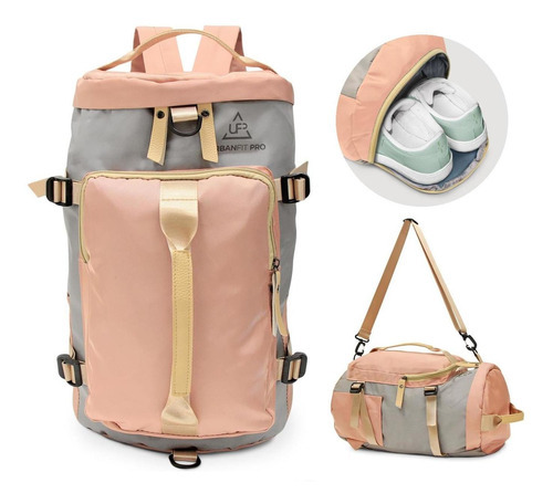 Mochila viaje UrbanFit Pro BackpackTravel color rosa 10L