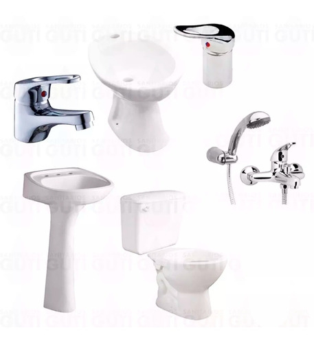 Set Sanitarios Completo Losa Ferrum Griferia Mono Baño