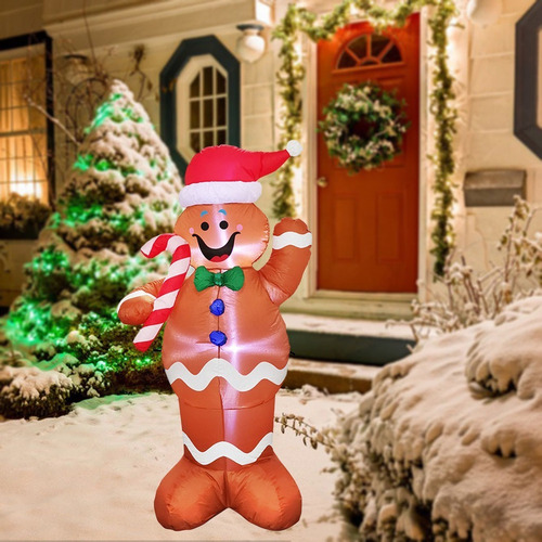 2025 . Decoração De Papai Noel Com Luzes Led Inflável 150cm
