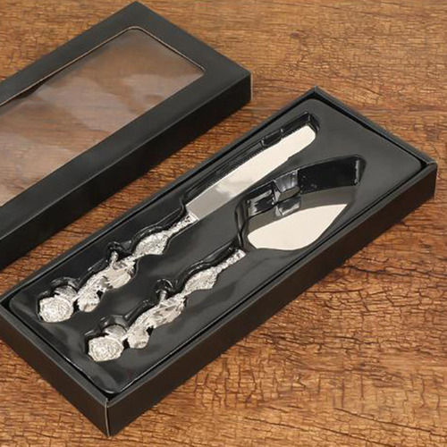 Juego De Cuchillos Para Servir Tartas De Boda, Plateado