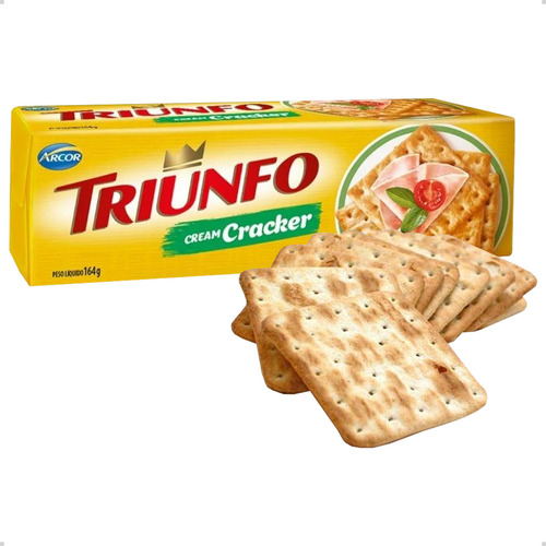 Kit 3 Biscoito Bolacha Triunfo Cream Cracker 164g