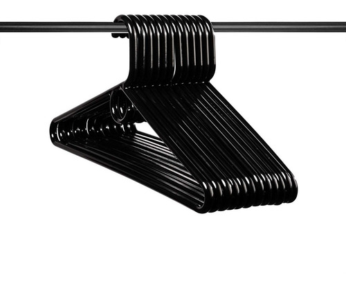 100 Ganchos Finos Plásticos Negro Colgar Ropa Closet Armario