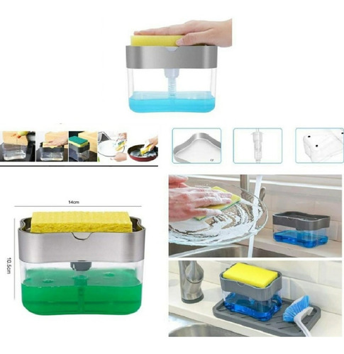 Imagen 3 de 8 de Dispenser Detergente Con Esponja Incorporada Diseño Cocina
