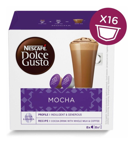 Cafe Mocha Caja X16 Capsulas Nescafe Dolce Gusto Oficial