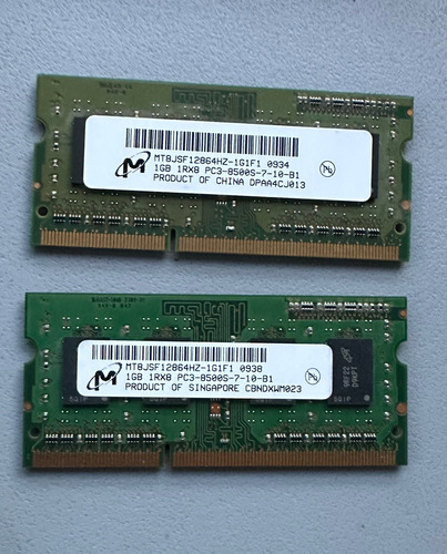 Memoria Ram Ddr3 1gb Pc3-8500 1066mhz - Hynix Ó Micron (Usado)