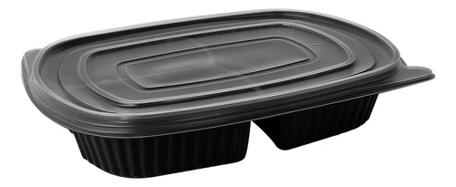 Marmitex 3 Div. Pp33 C/tampa Starpack - 150 Unidades Preto