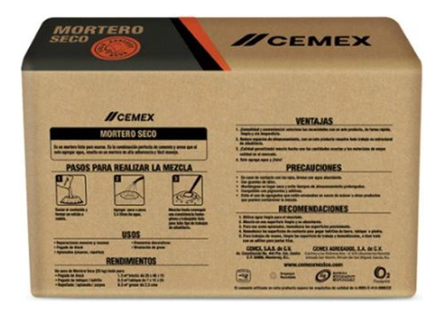 Mortero Seco Premezclado Cemex 25 Kg