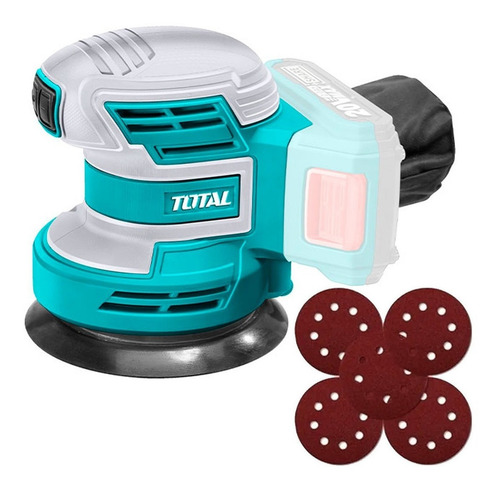Imagen 2 de 3 de Lijadora roto orbital inalámbrica Total Tools TROSLI2001 verde 20V