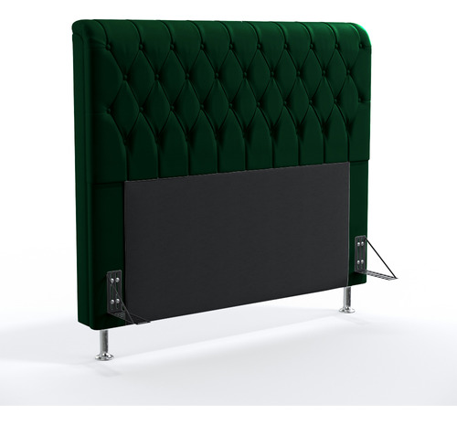 Cabeceira Para Cama De Casal Bellatrix 140 Tecido Veludo Cor Verde