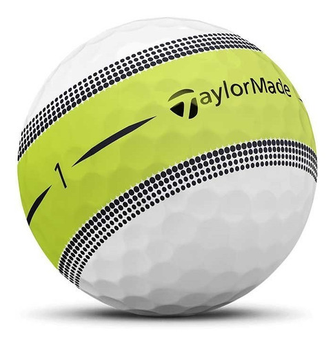 Bolas de golfe Taylormade Tour Response Stripe X12, cor branca C/amarela