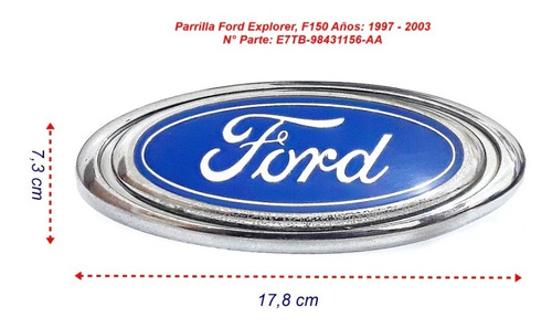 Emblema De Parrilla Ford Explorer - F150  Años: 1997-03