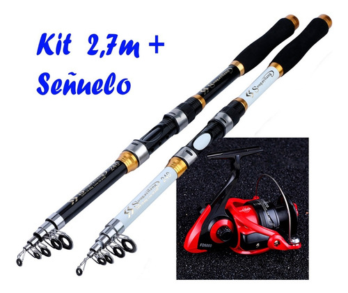 Caña De Pescar Truchas 2.70 Mt. Rio Laguna Kit Completo Nyl
