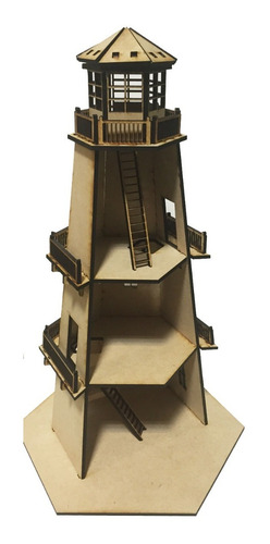 Imagen 3 de 10 de Souvenir Nautico Faro Fibrofacil 36cm Mdf Grande Candybar