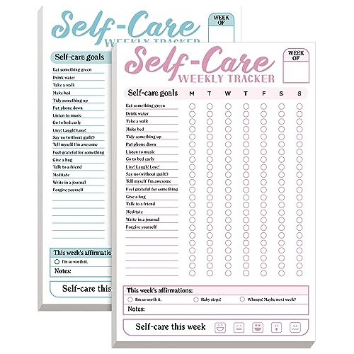 2 Pack Self Care Weekly Tracker Pad Self Care Checklist...