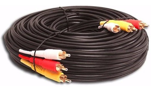 3 Cable Compuesto De Audio Y Video Rca Gold (30 Pies)