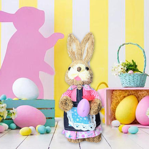 Decoración De Pascua Con Forma De Conejito Trenzado En L, Bo