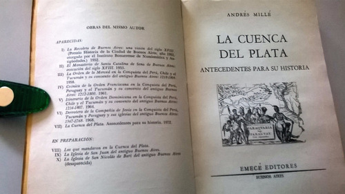 Andrés Millé - La Cuenca Del Plata -historia (Usado)