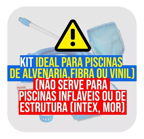 Kit De Limpeza Para Piscinas De Fibra E Vinil Mangueira 8m