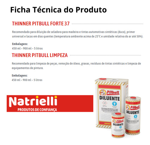 Aguarras Diluição Verniz,esmalte,tinta Oleo Pitbull 900ml