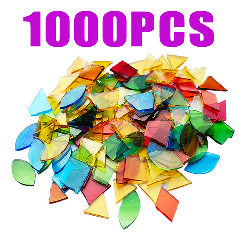 1000 Piezas De Mosaico Triangular De Vidrio Cuadrado De Colo