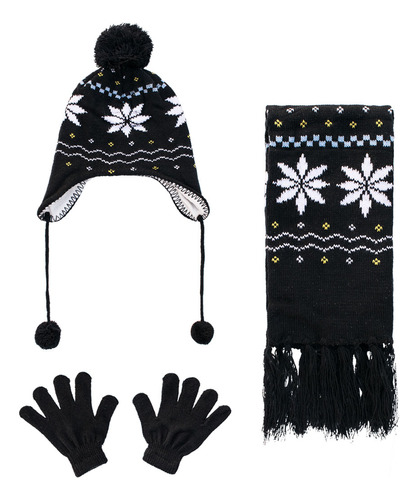 Gorro + Bufanda + Guantes Lana Invierno Niñas Nenas New York