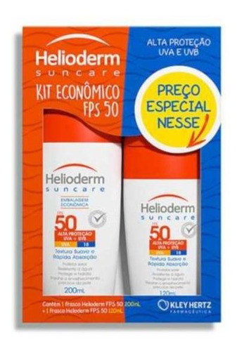 Kit Protetor Solar Helioderm Suncare Fps 50 200ml + 120ml