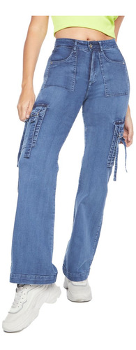 Jeans Mujer Pants Cargo 1879 Azul Paradise Jeans