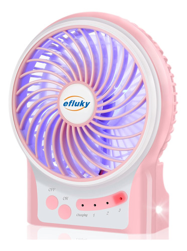 Ventilador De Escritorio Efluky Portatil Silencioso Rosa