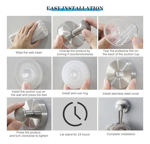 Ganchos De Succión De Acero Inoxidable Para Baño, Gancho Par