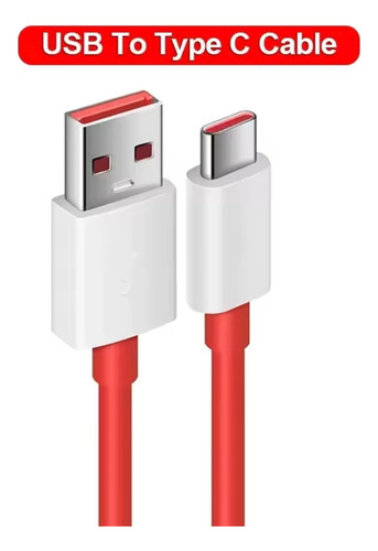 Cable De Carga Rápida Oneplus 100w Supervooc 1.5m Rojo