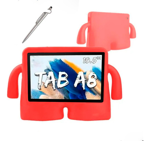 Capa Infantil Para Galaxy Tab A8 X200/ X205 Mais Vendida Cor Vermelho