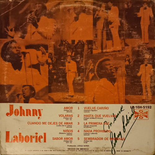 Vinilo Johnny Laboriel Amor Con Autógrafo (Usado)