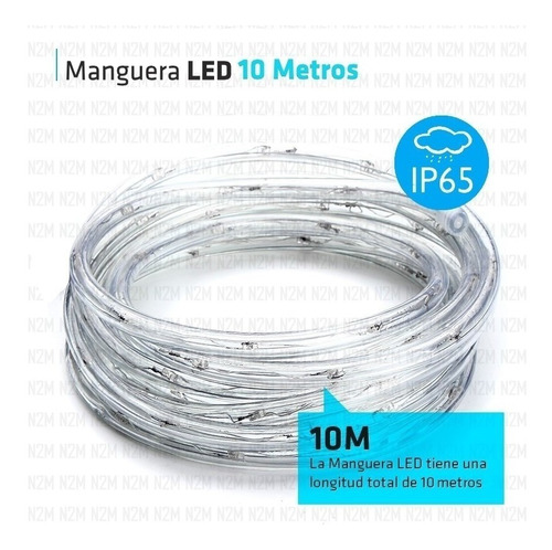 Manguera Tira Led 10 Metros Multicolor Exterior Navidad
