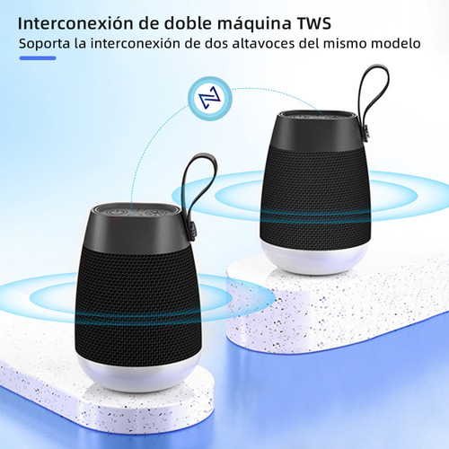 Mini Bocina Portátil Bluetooth Altavoz Bateria Recargab Leds Negro