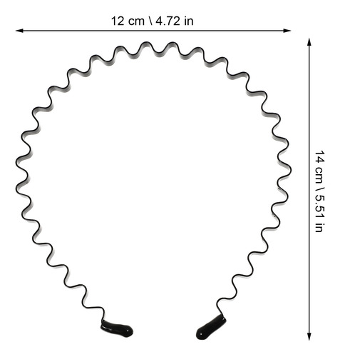 Diadema Negra Para El Pelo Liso Hacia Atrás, Paquete De 5 Un