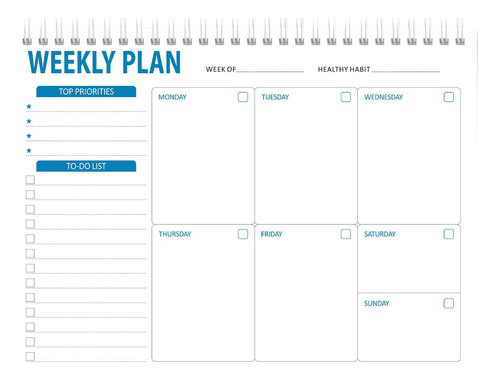 Bloc De Notas Con Planificador Semanal Para Listas De Tareas