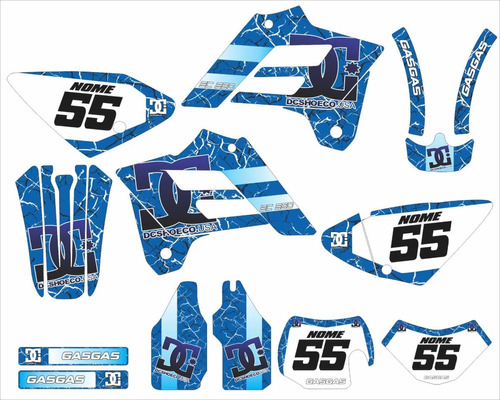 Kit Adesivos Motocross Trilha Gas Gas Ec 250 2002 A 2006