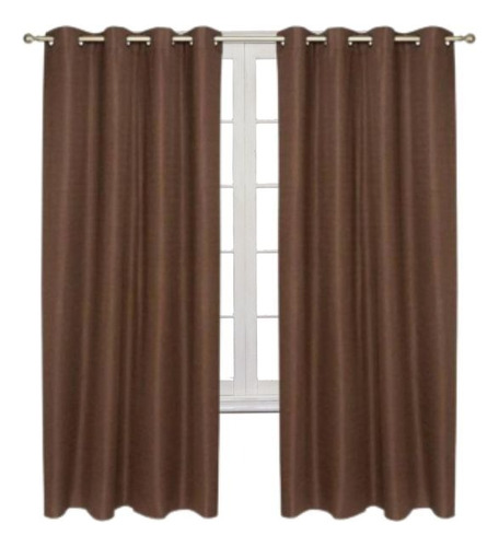 Set De 2 Paños Cortinas Black Out Engomadas Para Living