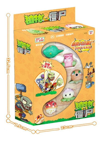 Imagen 3 de 6 de Figuras Plantas Vs Zombies Juego Set Carritos Fricción