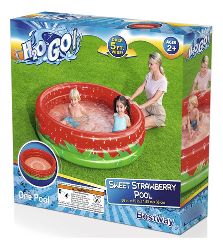 Piscina Inflable De Fresas Para Niños 168 Cm 390 Litros