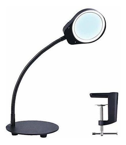 Psiven - Lupa Led Con Lámpara Regulable De Escritorio, Lámp