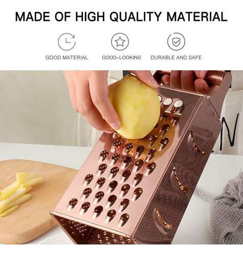 Rallador De Acero Inoxidable Con 4 Caras Para Queso Y Verdur