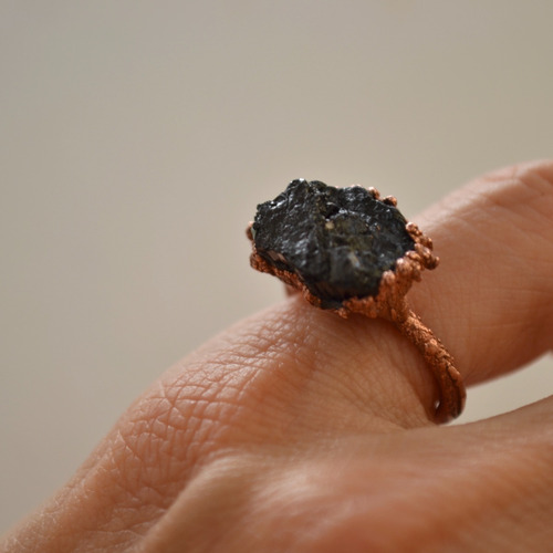 Imagen 6 de 8 de Anillo Turmalina Negra, Cobre, Piedra De Proteccion