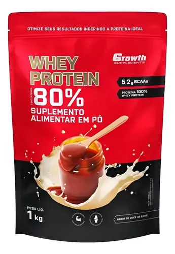 Whey Protein 80% Concentrado 1kg - Growth Suplementos
