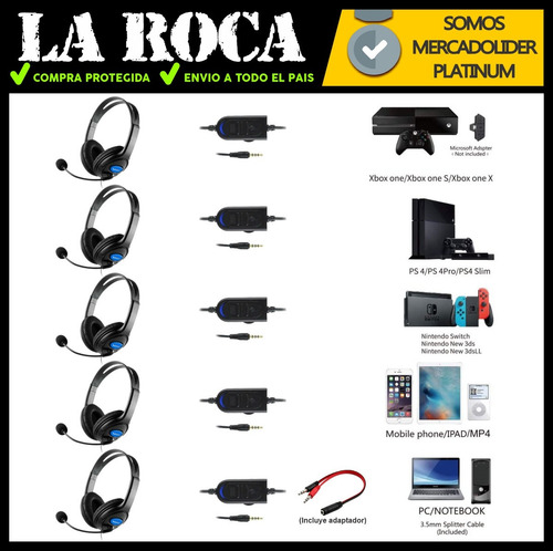 Auricular Gamer Microfono Youtuber Xbox Pc Ps4 Gaming